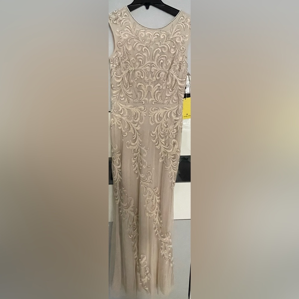 Aidan mattox champagne color gown- NWT
